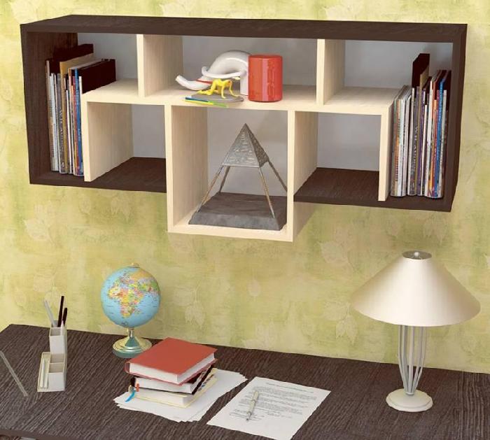 Полка навесная ПН-2 (дуб венге-дуб молочный (Пирамида) ) Полка навесная ПН-2 (дуб венге-дуб молочный (Пирамида) )