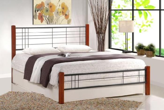 Кровать двуспальная Halmar Viera (СМ 160х200) c основанием ( 120х200 , дерево/металл , античная черешня-черный , без подъемного мех. , без ящиков , без матраса (Halmar ) ) Кровать двуспальная Halmar Viera (СМ 160х200) c основанием ( 120х200 , дерево/металл , античная черешня-черный , без подъемного мех. , без ящиков , без матраса (Halmar ) )