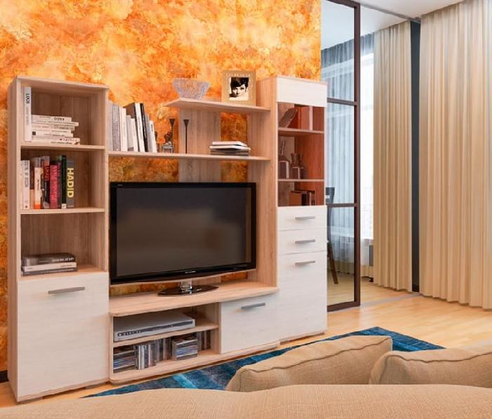 Гостиная Фиеста (дуб сонома, белое дерево,(Пирамида)) Гостиная Фиеста (дуб сонома, белое дерево,(Пирамида))