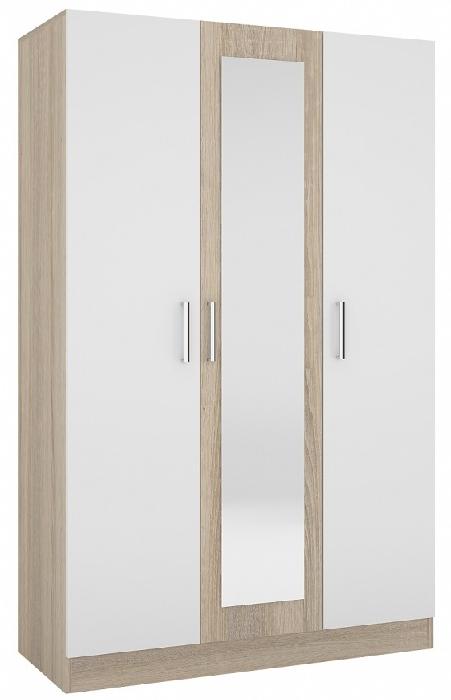 Шкаф Леси (Уют 1) (120) с зеркалом трехдверный (сонома, белый ,(Горизонт)) Шкаф Леси (Уют 1) (120) с зеркалом трехдверный (сонома, белый ,(Горизонт))