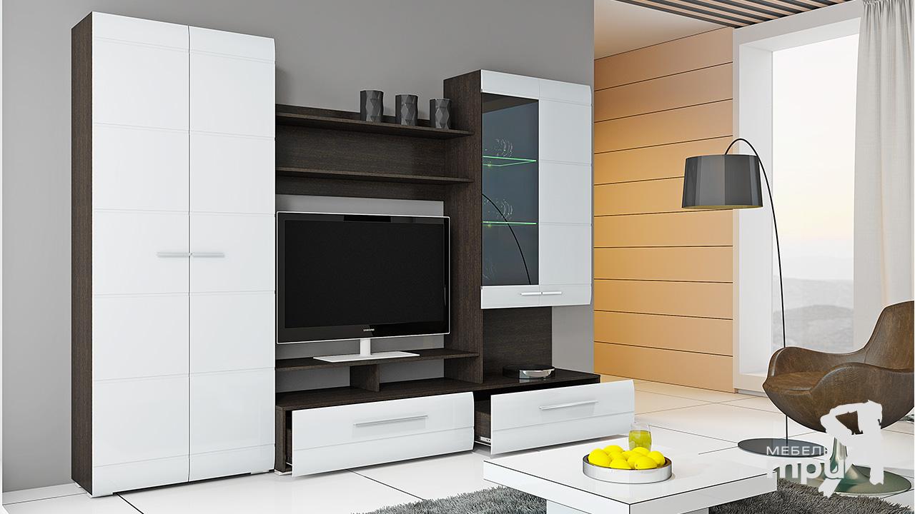 Фото Стенка Вега ТД-196.01 полки с перегородкой в Крыму по цене 66 640 ₽ от производителя ТриЯ, код товара 2000001533963 шт Фото Стенка Вега ТД-196.01 полки с перегородкой от производителя ТриЯ в Крыму по цене 66 640 ₽