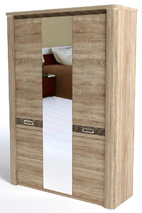 Шкаф Магнолия (160) трехдверный (дуб бардолино-белая шагрень, дуб бардолино,(СБК)) Шкаф Магнолия (160) трехдверный (дуб бардолино-белая шагрень, дуб бардолино,(СБК))