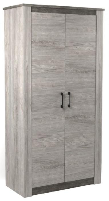 Шкаф Денвер (112) двухдверный (риббек серый-камень темный, риббек серый,(СБК))