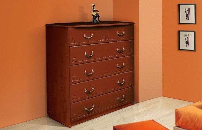 Комод Ивушка-5 с 6-ю ящиками (орех-итальянский орех (Марибель) )