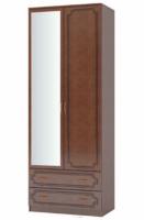 Фото shkafy-dvukhdvernye шкаф лакированный шр-2 (82) двухдверный с зеркалом производитель Браво-мебель
