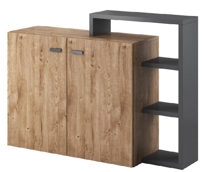 Комод-2D с надставкой typ 28 Bota (антрацит-дуб ribbec (Helvetia) ) Комод-2D с надставкой typ 28 Bota (антрацит-дуб ribbec (Helvetia) )