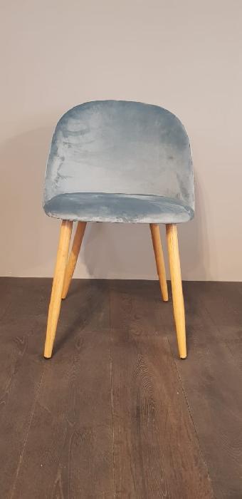 Кресло DC815 ( Обивка стула:велюр, натуральное дерево, серебристосиний (La-alta) ) Кресло DC815 ( Обивка стула:велюр, натуральное дерево, серебристосиний (La-alta) )