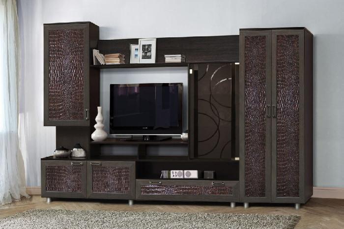 Стенка Аллегро вар.№3 Кайман (Caiman) (венге linum, кайман (caiman) коричневый ,(Диал)) Стенка Аллегро вар.№3 Кайман (Caiman) (венге linum, кайман (caiman) коричневый ,(Диал))