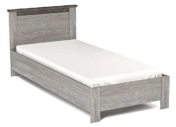 Кровать односпальная Денвер (СМ 90х200) без основания ( 90х200 , ЛДСП , риббек серый-камень темный , без подъемного мех. , без ящиков , без матраса (СБК) ) Кровать односпальная Денвер (СМ 90х200) без основания ( 90х200 , ЛДСП , риббек серый-камень темный , без подъемного мех. , без ящиков , без матраса (СБК) )