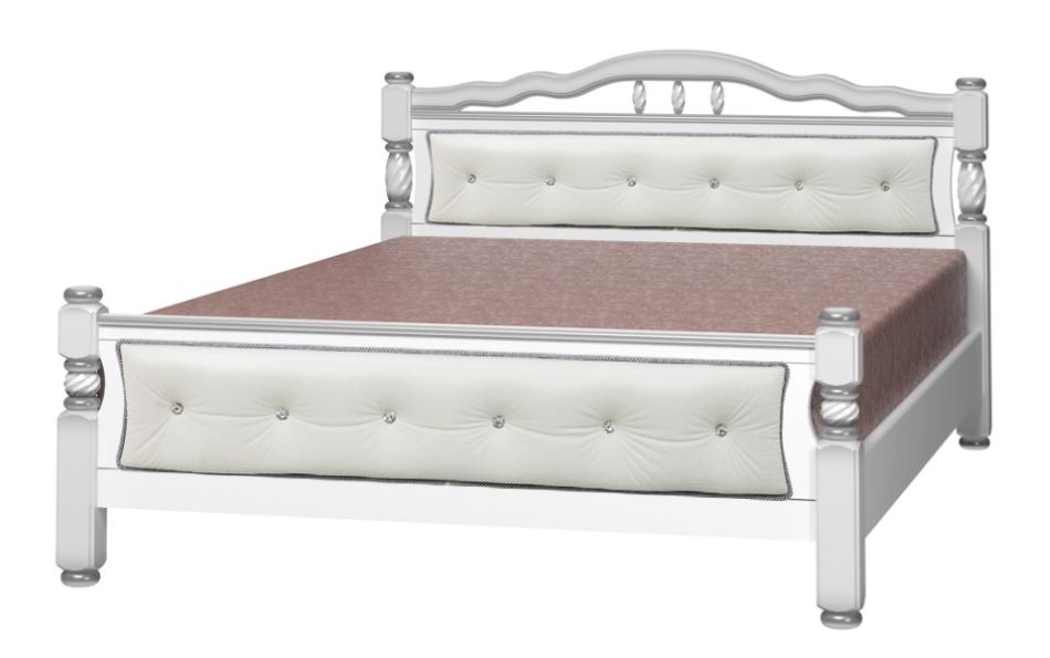 Фото Кровать двуспальная Карина-11 (СМ 140х200) с элементами светлой экокожи, без основания с универсальн в Крыму по цене 22 910 ₽ от производителя Браво-мебель, код товара 2000000869919, 2000001059975 шт Фото Кровать двуспальная Карина-11 (СМ 140х200) с элементами светлой экокожи, без основания с универсальн от производителя Браво-мебель в Крыму по цене 22 910 ₽