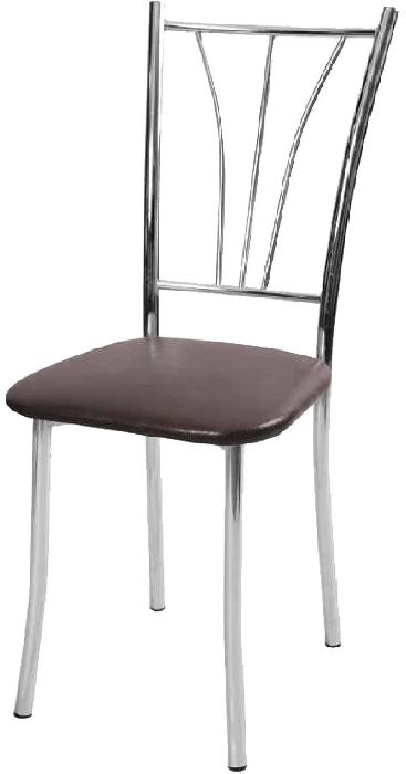 Стул Трилогия Стандарт ( Обивка стула:кожзам , хром, 030 коричневый (Кристалл) ) Стул Трилогия Стандарт ( Обивка стула:кожзам , хром, 030 коричневый (Кристалл) )