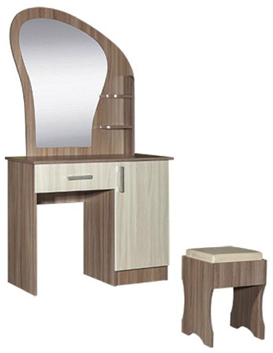 Стол туалетный Светлана с банкеткой  (лдсп, лдсп-ясень шимо темный,  ясень шимо темный, ясень шимо светлый (Мебель Маркет) ) Стол туалетный Светлана с банкеткой  (лдсп, лдсп-ясень шимо темный,  ясень шимо темный, ясень шимо светлый (Мебель Маркет) )