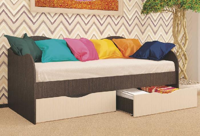 Кровать односпальная Бокс (СМ 90х200) ( 90х200 , ЛДСП , венге-дуб молочный , без подъемного мех. , ящики в комплекте , без матраса (Пирамида) ) Кровать односпальная Бокс (СМ 90х200) ( 90х200 , ЛДСП , венге-дуб молочный , без подъемного мех. , ящики в комплекте , без матраса (Пирамида) )