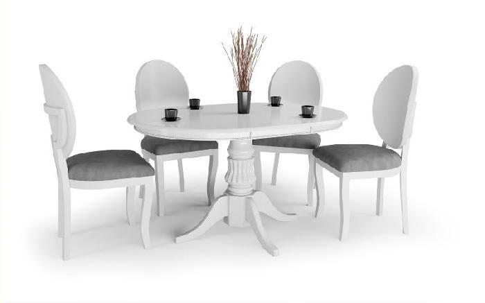 Стол обеденный Halmar William (дерево, мдф-шпон-белый,  белый (Halmar ) ) Стол обеденный Halmar William (дерево, мдф-шпон-белый,  белый (Halmar ) )