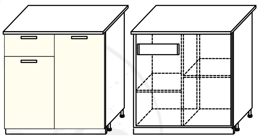 Фото Кухня Диана-4 (ЛДСП) шкаф-стол 800 (ШН-815L) от производителя Фант-мебель в Крыму по цене 4 690 ₽