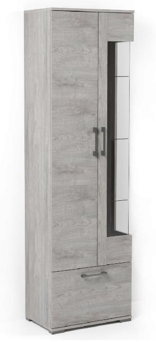 Пенал со стеклом Денвер Д-3 (риббек серый, риббек серый (СБК) ) Пенал со стеклом Денвер Д-3 (риббек серый, риббек серый (СБК) )