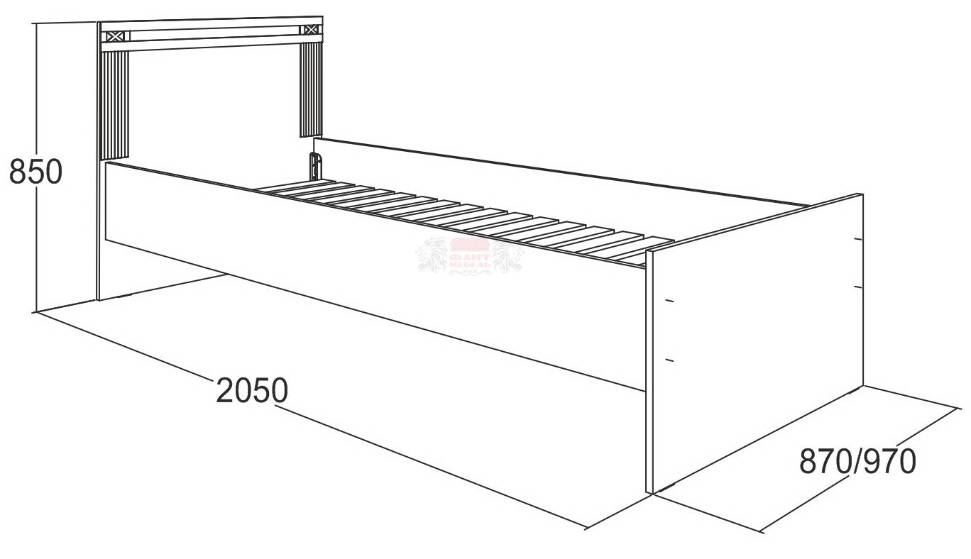 Фото Кровать односпальная Ольга-18 (СМ 90х200) с основанием от производителя Фант-мебель в Крыму по цене 6 080 ₽