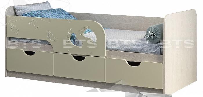 Кровать детская Минима Лего (СМ 80х186) с ящиками ( 80х186 , ЛДСП/МДФ , дуб атланта/крем , без подъемного мех. , ящики в комплекте , без матраса (БТС) ) Кровать детская Минима Лего (СМ 80х186) с ящиками ( 80х186 , ЛДСП/МДФ , дуб атланта/крем , без подъемного мех. , ящики в комплекте , без матраса (БТС) )