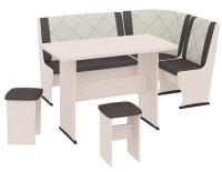 Кухонный уголок-комплект Челси Т2 (дуб белфорт, кожзам лен коричневый-лен бежевый (ТриЯ) ) в Крыму от производителя в интернет магазине Планета Комфорта Кухонный уголок-комплект Челси Т2 (дуб белфорт, кожзам лен коричневый-лен бежевый (ТриЯ) ) в Крыму от производителя