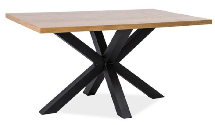 Стол обеденный Signal Cross (1,5) (металл, шпон-дуб,  черный (Signal) )