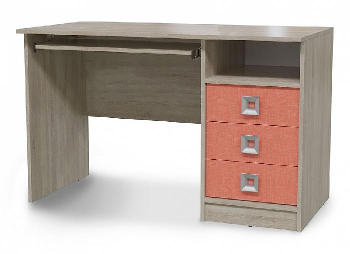 Стол компьютерный Сити (лдсп, лдсп-дуб сонома,  дуб сонома, коралл (Гранд Кволити) ) Стол компьютерный Сити (лдсп, лдсп-дуб сонома,  дуб сонома, коралл (Гранд Кволити) )