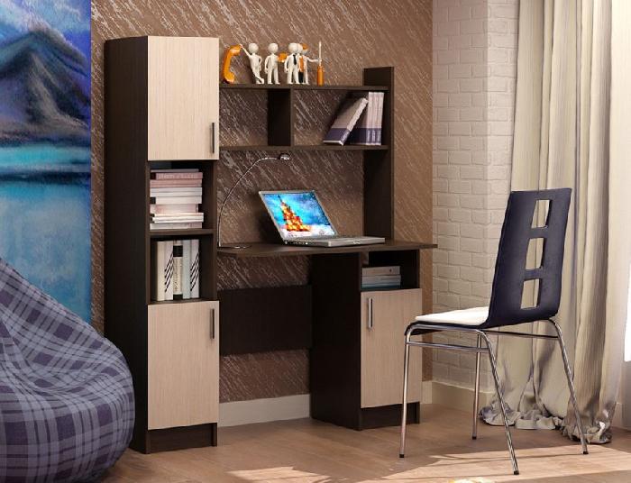 Стол компьютерный ПКС-6 (лдсп, лдсп-венге цаво,  венге цаво, дуб белфорт (ПАМИР) ) Стол компьютерный ПКС-6 (лдсп, лдсп-венге цаво,  венге цаво, дуб белфорт (ПАМИР) )