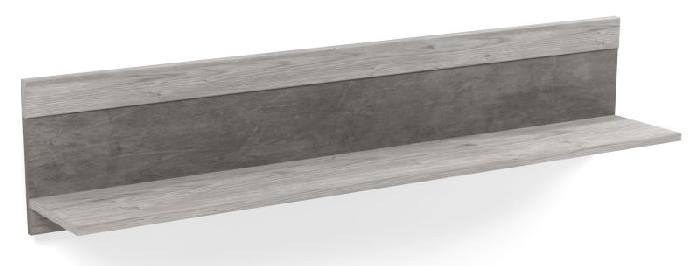 Полка навесная Денвер Д-7 (риббек серый-камень темный (СБК) ) Полка навесная Денвер Д-7 (риббек серый-камень темный (СБК) )