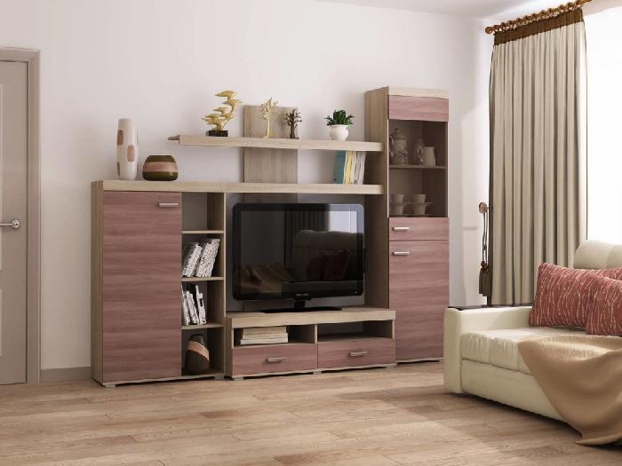 Стенка Мистраль (дуб сонома, ясень шимо темный,(ПАМИР)) Стенка Мистраль (дуб сонома, ясень шимо темный,(ПАМИР))