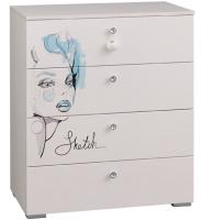 Комод Гламур  (белый-белый глянец (Мебельсон) ) в Крыму от производителя в интернет магазине Планета Комфорта Комод Гламур  (белый-белый глянец (Мебельсон) ) в Крыму от производителя