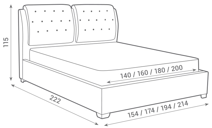 Фото Кровать двуспальная Sophia (СМ 160х200) с основанием от производителя Вега в Крыму по цене 45 290 ₽