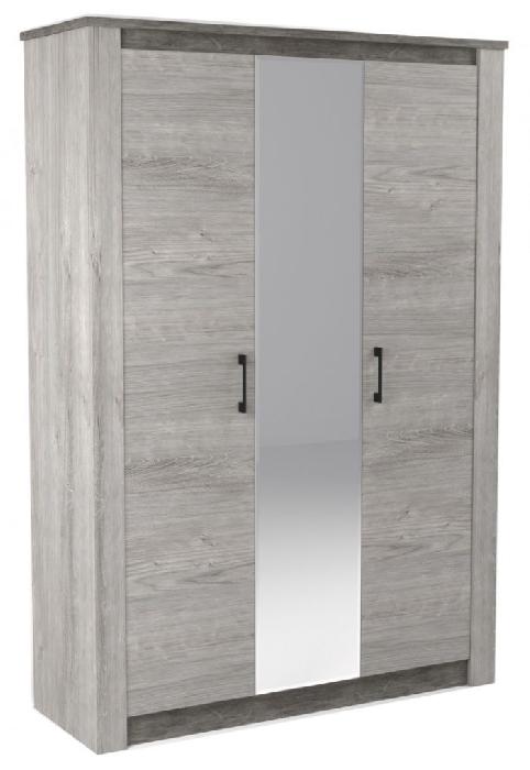 Шкаф Денвер (152) трехдверный (риббек серый-камень темный, риббек серый,(СБК)) Шкаф Денвер (152) трехдверный (риббек серый-камень темный, риббек серый,(СБК))