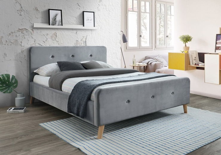 Фото Кровать двуспальная Signal Malmo Velvet (СМ 160х200) c ортопедическим основанием от производителя Signal в Крыму по цене 66 980 ₽