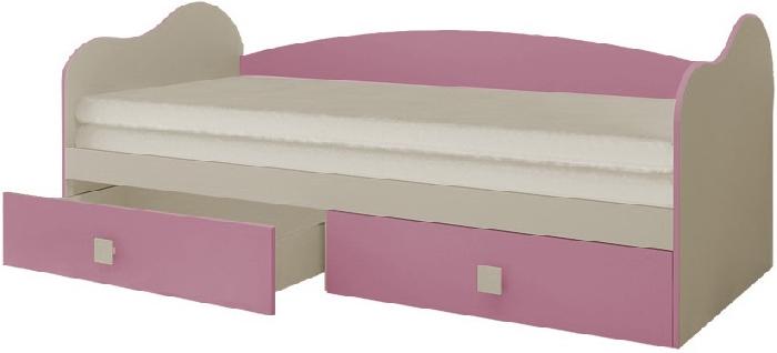 Кровать-тахта Радуга (СМ 80х200) ( 80х200 , ЛДСП , фламинго , без подъемного мех. , ящики в комплекте , без матраса (Горизонт) ) Кровать-тахта Радуга (СМ 80х200) ( 80х200 , ЛДСП , фламинго , без подъемного мех. , ящики в комплекте , без матраса (Горизонт) )