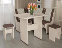 Кухонный уголок-комплект Челси мини (дуб белфорт, кожзам лен коричневый-лен бежевый (ТриЯ) ) в Крыму от производителя в интернет магазине Планета Комфорта Кухонный уголок-комплект Челси мини (дуб белфорт, кожзам лен коричневый-лен бежевый (ТриЯ) ) в Крыму от производителя