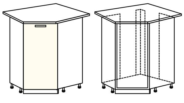 Фото Кухня Диана-4 (ЛДСП) шкаф-стол 860 (ШНУ-1) от производителя Фант-мебель в Крыму по цене 2 960 ₽