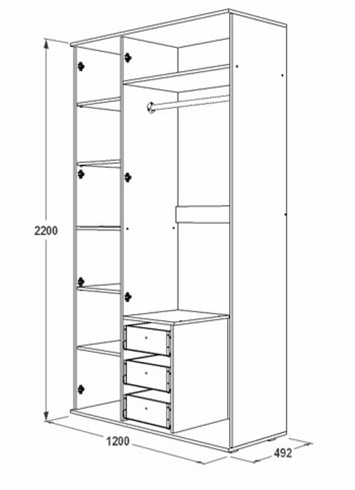 Фото Шкаф Ольга-14 (120) трехдверный  в Крыму по цене 23 110 ₽ от производителя Фант-мебель, код товара 2000001545881 шт Фото Шкаф Ольга-14 (120) трехдверный  от производителя Фант-мебель в Крыму по цене 23 110 ₽