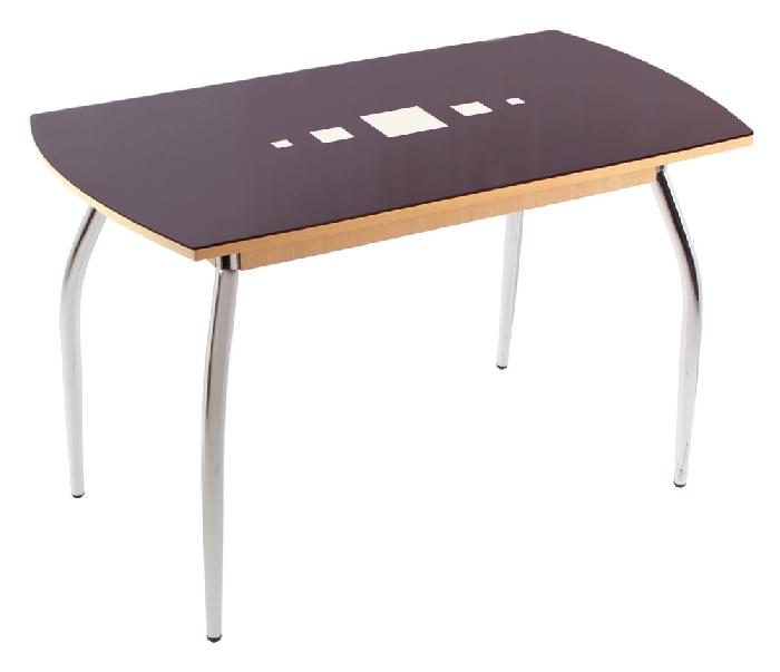 Стол обеденный 5.1 (металл-хром, лдсп-стекло-коричневый ДК1 (Мебель из стекла) ) Стол обеденный 5.1 (металл-хром, лдсп-стекло-коричневый ДК1 (Мебель из стекла) )