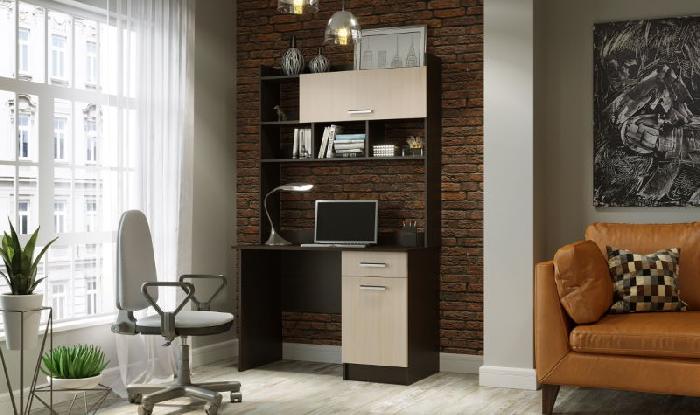 Стол компьютерный ПКС-2 (лдсп, лдсп-венге цаво,  венге цаво, дуб белфорт (ПАМИР) ) Стол компьютерный ПКС-2 (лдсп, лдсп-венге цаво,  венге цаво, дуб белфорт (ПАМИР) )