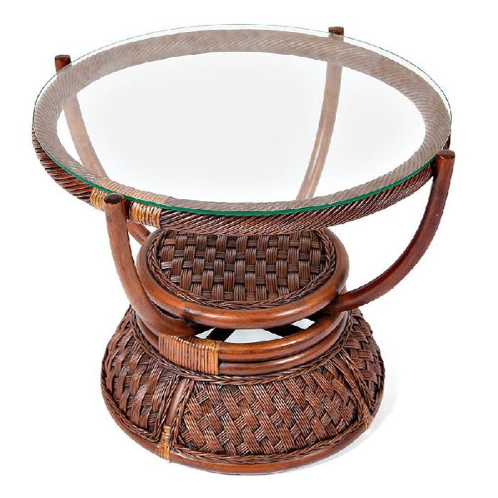 Столик кофейный Андреа (Andrea)    (ротанг, стекло,  античный орех (Tetchair) ) Столик кофейный Андреа (Andrea)    (ротанг, стекло,  античный орех (Tetchair) )