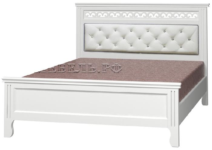 Кровать двуспальная Грация (СМ 140х200) без основания с универсальными царгами ( 140х200 , дерево/МДФ/экокожа , античный белый , без подъемного мех. , без ящиков , без матраса (Браво-мебель) ) Кровать двуспальная Грация (СМ 140х200) без основания с универсальными царгами ( 140х200 , дерево/МДФ/экокожа , античный белый , без подъемного мех. , без ящиков , без матраса (Браво-мебель) )